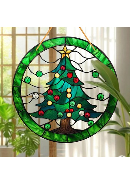 Renkli Noel Ağacı Güneş Yakalayıcı Akrilik Disk Boyalı Kolye (Yurt Dışından) fırsatları