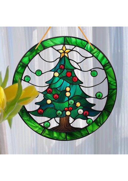 Renkli Noel Ağacı Güneş Yakalayıcı Akrilik Disk Boyalı Kolye (Yurt Dışından) indirimleri