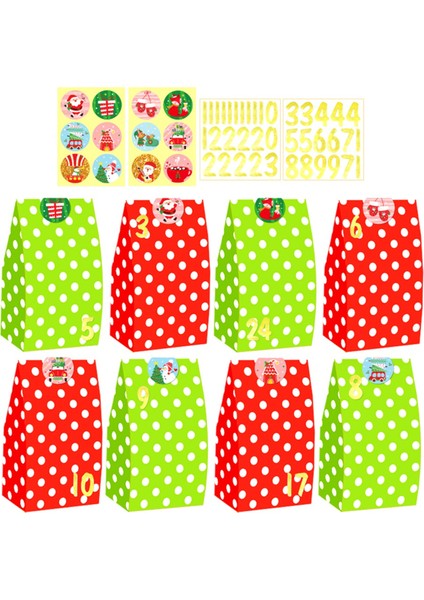 24 Adet Noel Çantaları Tatil Çantaları Noel Hediye Çantaları A (Yurt Dışından)