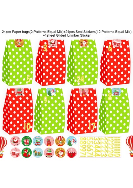 24 Adet Noel Çantaları Tatil Çantaları Noel Hediye Çantaları A (Yurt Dışından) fırsatları