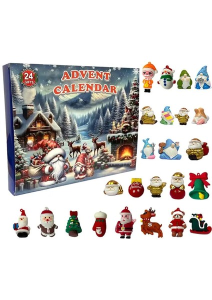 Noel Advent Takvimi 24 Gün Cüce Kolye Geri Sayım Takvimi (Yurt Dışından)
