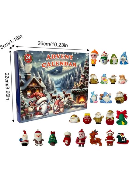Noel Advent Takvimi 24 Gün Cüce Kolye Geri Sayım Takvimi (Yurt Dışından)