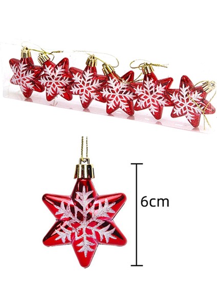 Yıldız Kırmızı Noel Ağacı Süsleme Kolye Aksesuarları Dekorasyon,d (Yurt Dışından) fiyatları