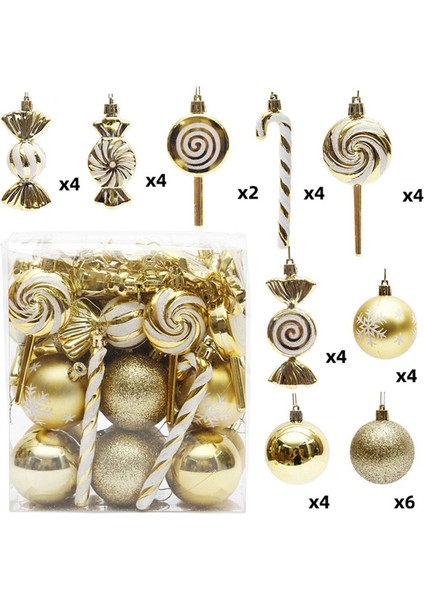 36 Adet Noel Ağacı Asılı Kolye Noel Küreleri Altın (Yurt Dışından) fiyatları