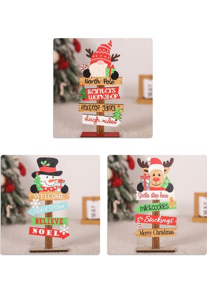 Adet Masaüstü Noel Ağacı Noel Baba Kendin Yap Dekorasyon Ahşap (Yurt Dışından)