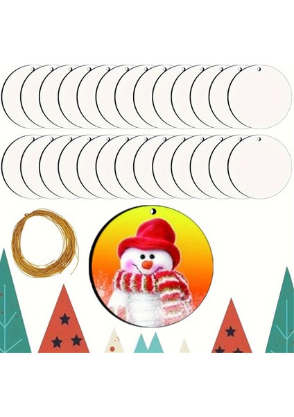 25 Adet Boş Süblimasyon Noel Asılı Dekorasyon Seti (Yurt Dışından)