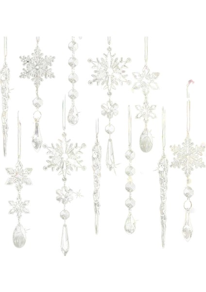 10 Adet Akrilik Kristal Noel Süsleri Seti (Yurt Dışından)