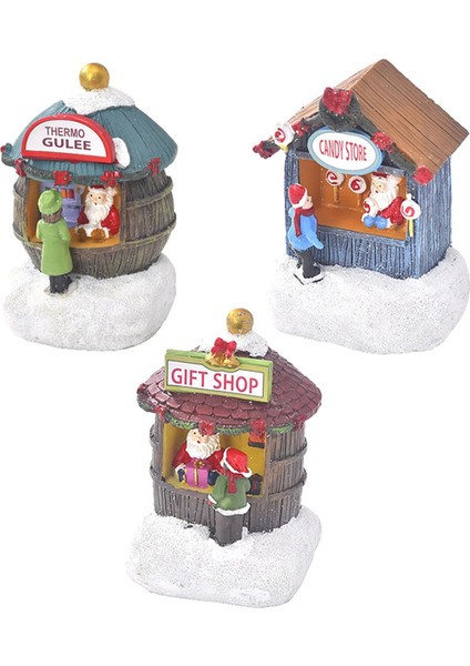 Adet Noel Parlayan Ev Sahnesi Noel Baba Tatil Evi Noel Süsü (Yurt Dışından)