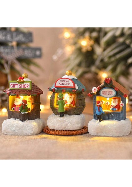 Adet Noel Parlayan Ev Sahnesi Noel Baba Tatil Evi Noel Süsü (Yurt Dışından)