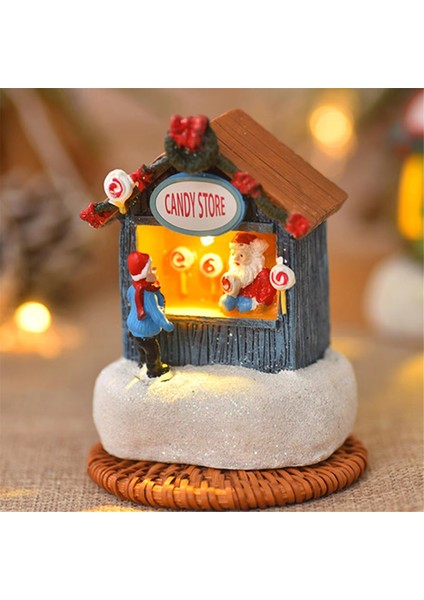 Adet Noel Parlayan Ev Sahnesi Noel Baba Tatil Evi Noel Süsü (Yurt Dışından)