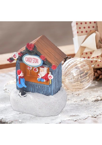 Adet Noel Parlayan Ev Sahnesi Noel Baba Tatil Evi Noel Süsü (Yurt Dışından)