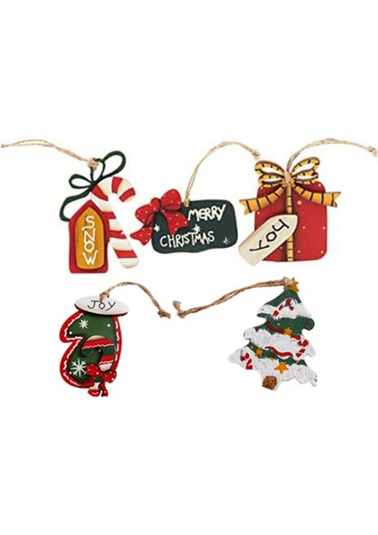 Ahşap Noel Ağacı Kolyeleri Noel Ağacı Süsü Noel Dekoru (Yurt Dışından)