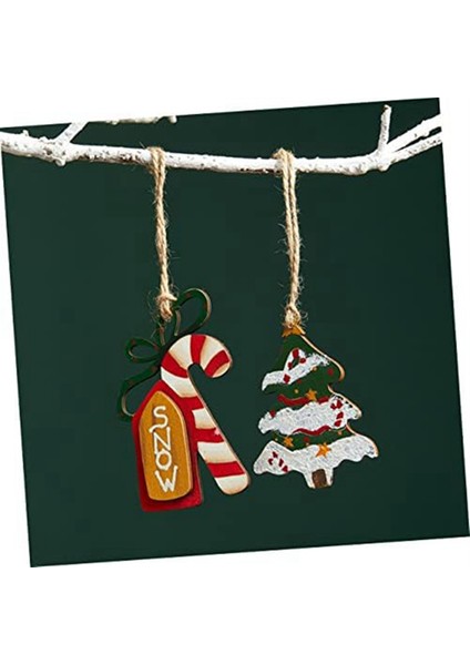 Ahşap Noel Ağacı Kolyeleri Noel Ağacı Süsü Noel Dekoru (Yurt Dışından)