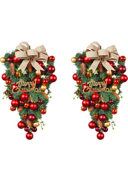 2 Adet Noel Ön Kapı Çelengi Ön Kapı, Duvar, Şömine Için Xmas (Yurt Dışından)