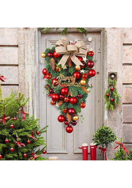 2 Adet Noel Ön Kapı Çelengi Ön Kapı, Duvar, Şömine Için Xmas (Yurt Dışından)