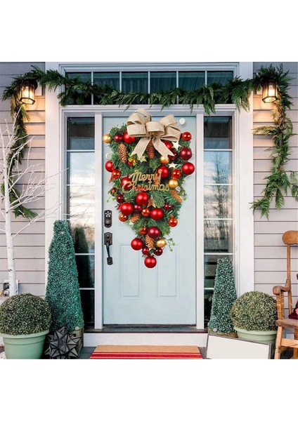 2 Adet Noel Ön Kapı Çelengi Ön Kapı, Duvar, Şömine Için Xmas (Yurt Dışından)