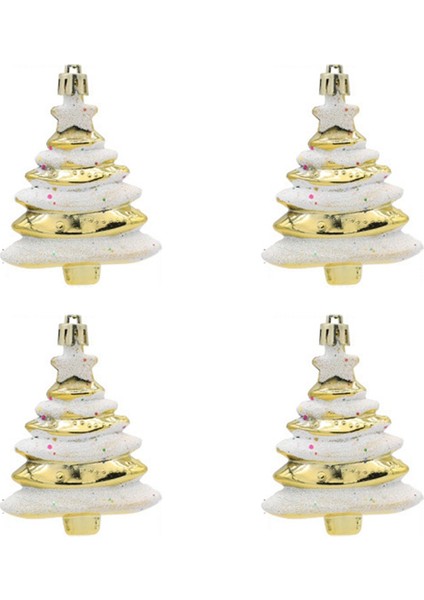 8X6CM 4 Paket Noel Topu Özel Şekilli Noel Ağacı Altın (Yurt Dışından)