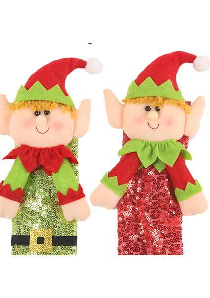 Adet Noel Buzdolabı Kolu Kılıfları Sevimli Kapı Kolu Eldivenleri (Yurt Dışından)