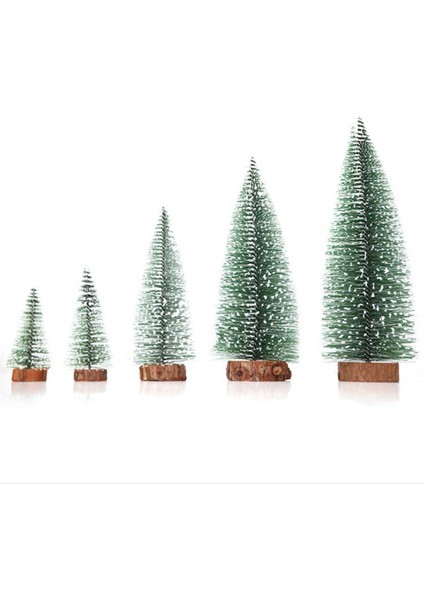 Mini Noel Ağacı Ahşap Tabanlı Küçük Çam Ağaçları Ev Masaüstü (Yurt Dışından)