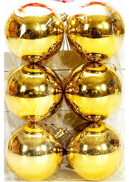 8cm 6 Adet Işıklı Noel Topu Noel Ağacı Dekoratif, Altın (Yurt Dışından) fiyatları