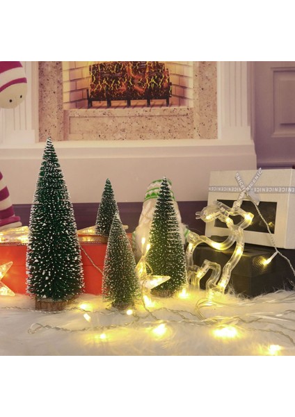 Mini Noel Ağacı Ahşap Tabanlı Küçük Çam Ağaçları Ev Masaüstü (Yurt Dışından) modelleri