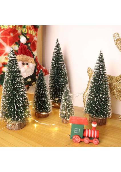 Mini Noel Ağacı Ahşap Tabanlı Küçük Çam Ağaçları Ev Masaüstü (Yurt Dışından) fırsatları
