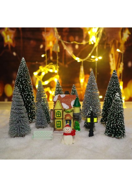 Mini Noel Ağacı Ahşap Tabanlı Küçük Çam Ağaçları Ev Masaüstü (Yurt Dışından) indirimleri