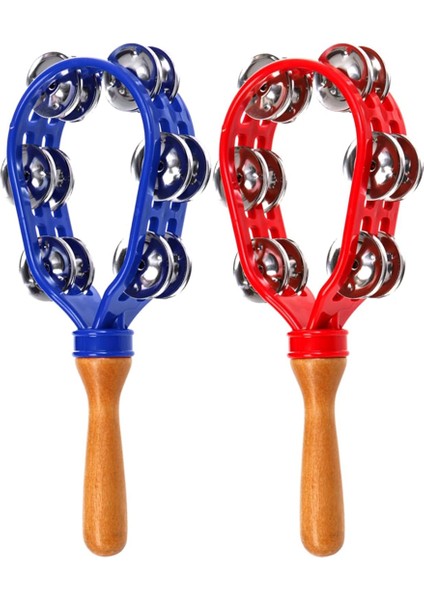 2 Paket Çift Sıra Metal Jingle Elde Tutulan Tef (Yurt Dışından)