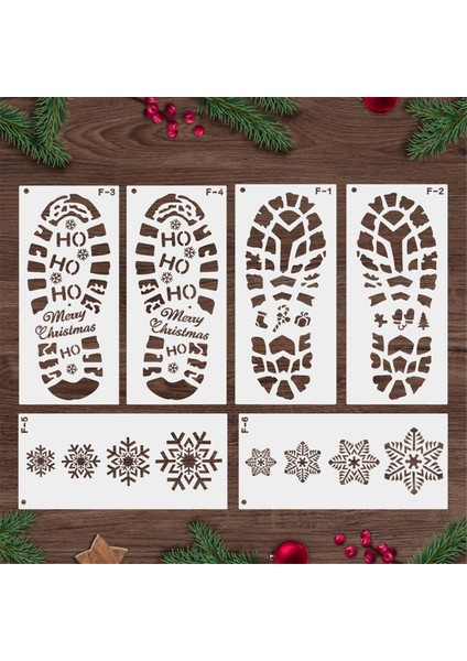 Zemin Için Noel Ayak Izlerini Boyamak Için Noel Şablonları (Yurt Dışından)