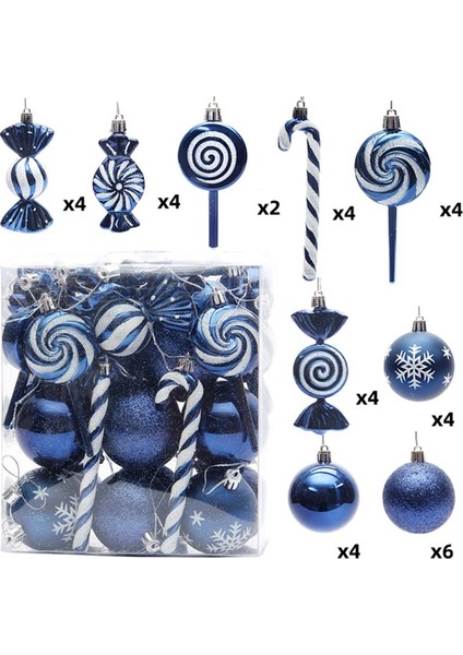 36 Adet Noel Ağacı Asılı Kolye Noel Küreleri Koyu Mavi (Yurt Dışından) indirimleri