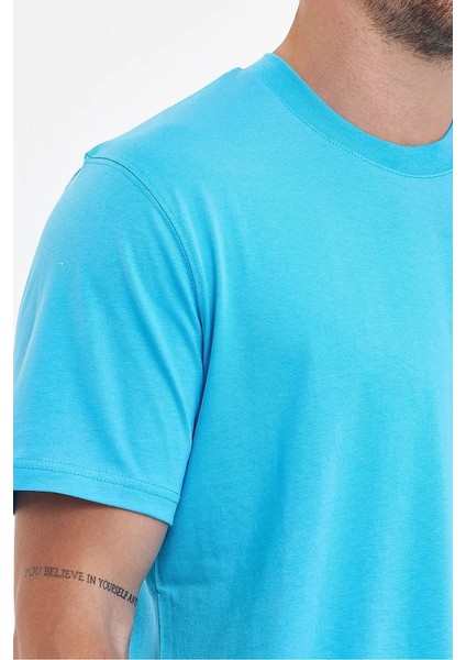 Bisiklet Yaka Rahat Kalıp Baskısız %100 Pamuk Cotton Erkek T-Shirt indirimleri