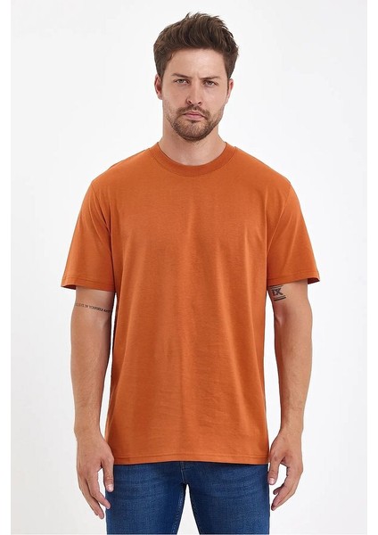 Bisiklet Yaka Rahat Kalıp Baskısız %100 Pamuk Cotton Erkek T-Shirt modelleri