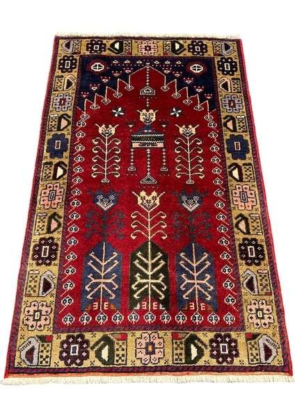 El Dokuma Sıfır Taşpınar Seccade 87X145 Kök Boya Namazlık