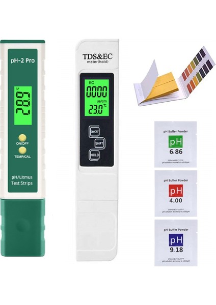 Taşınabilir Dijital Sıcaklık Tds Ec Ph Ölçer Test Kalemi Seti LCD Ekran Turnusol Test Cihazı Su Kalitesi Saflık Dedektörü Için (Yurt Dışından)