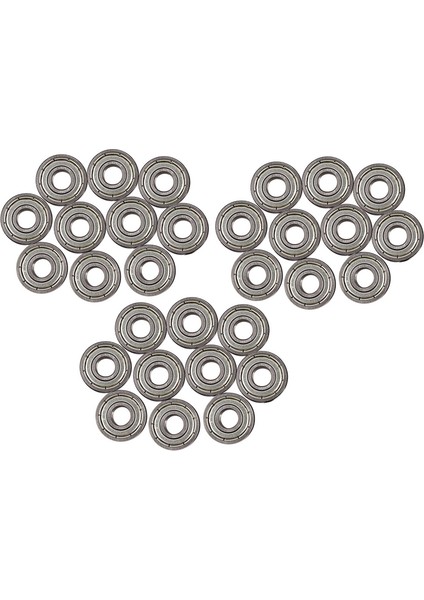 30 Parça 607ZZ 19 x 7 X6MM Keçeli Tek Sıralı Derin Metal Bilyalı Rulmanlar (Yurt Dışından)