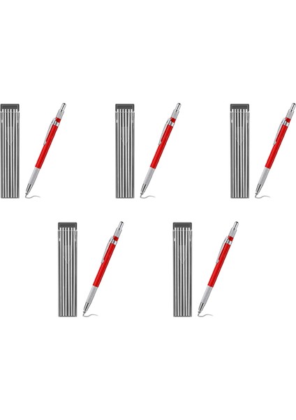 5x Kaynakçı Kalemi, 60PCS Gümüş Çizgi Yedekleri, Metal Işaretleyici Mekanik Kaynak Kalemi Boru Tesisatçıları, Imalat, Kırmızı (Yurt Dışından)