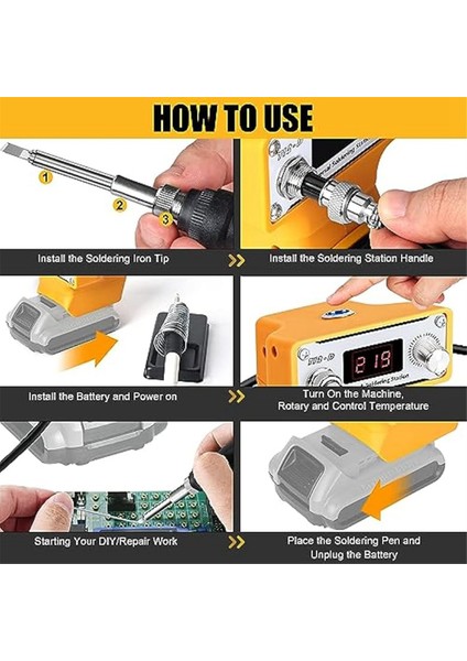 Dewalt 20V Için Akülü Havya Istasyonu, T12 Uçlu Elektrikli Dijital Havya (Yurt Dışından) indirimleri