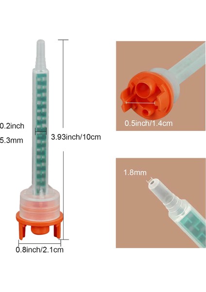 10 Adet Karıştırma Nozul Ucu Statik Mikser 16 Element Epoksi Yapıştırıcılar Için 1:10 Karışım Oranı (Yurt Dışından)
