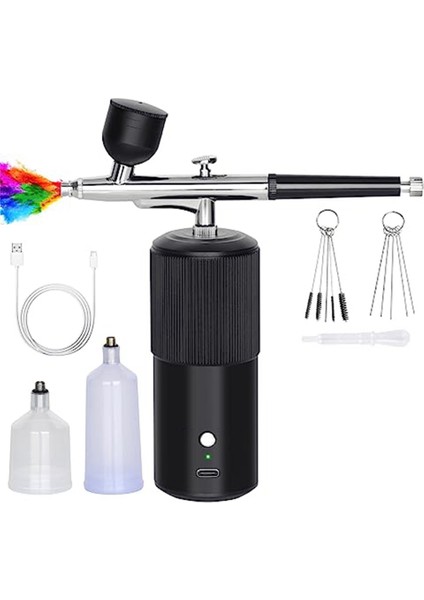 Airbrush Kiti - Şarj Edilebilir El Tipi Airbrush Kompresörü, Profesyonel Akülü Otomatik Airbrushgun, Tırnak Sanatı, Makyaj B Için (Yurt Dışından)