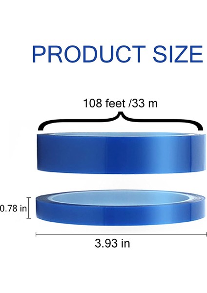4 Rulo Isı Transfer Bandı, Bardak Üzerinde Isı Süblimasyonu Için Isıya Dayanıklı Bant, Kahve Kupaları, 10MM/20MM X33M(108FT) Mavi (Yurt Dışından) fiyatları