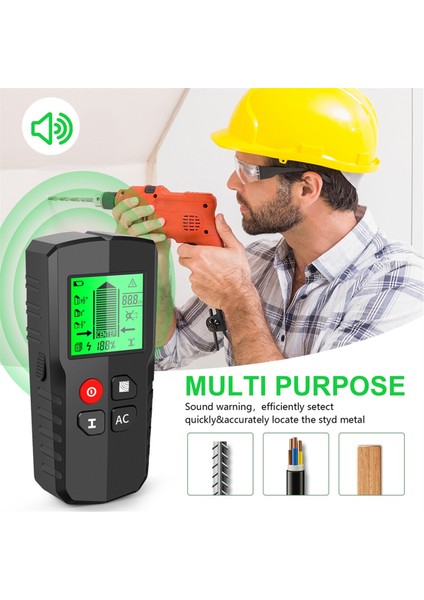 Saplama Bulucu Duvar Tarayıcı-5'i 1 Arada Duvar Dedektörü Elektronik Saplama Sensörü Boru Kirişi Kiriş Bulucu Kenar Merkezi Bulucu (Yurt Dışından)