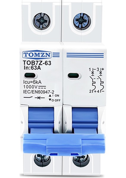 Tomzn 2p Dc 1000V Solar Mini Devre Kesici Pv Sistemi Için Dc Mcb Devre Kesici, 63A (Yurt Dışından)
