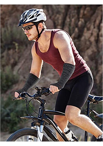 2 Çift Kesilmeye Dayanıklı Kollu Koruyucu Kol Kollu Güvenlik Kolları Başparmak Delikli Koruma Kollu, Bahçe Mutfak (Yurt Dışından) modelleri