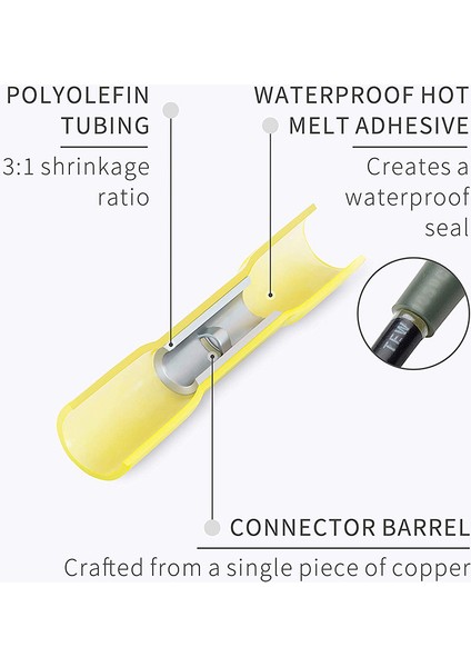 Konektörler Için 180 Pcs Isıyla Daralan Alın - Konektör Kiti Için Kıvrım - Elektrik Teli Terminalleri - Su Geçirmez Alın Ekleri (Yurt Dışından) fiyatları
