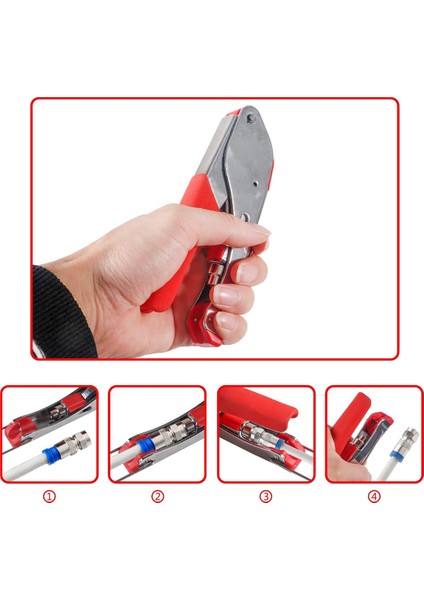 Rg6 RG59 Için Koaksiyel Kablo Kıvırma Seti Aracı, 15 Adet F Rg6 RG59 Konnektörlü Koaksiyel Sıkıştırma Aracı Kiti (Yurt Dışından) fiyatları