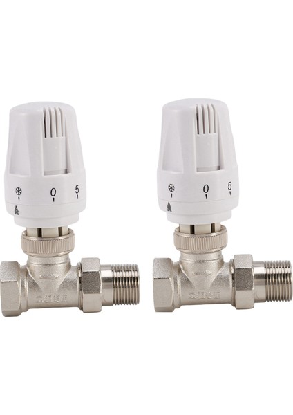 2x 3/4 Inç Pirinç Termostatik Radyatör Vanası Düz Tip DN20 Otomatik Sıcaklık Kontrol Vanası Yerden Isıtma (Yurt Dışından)