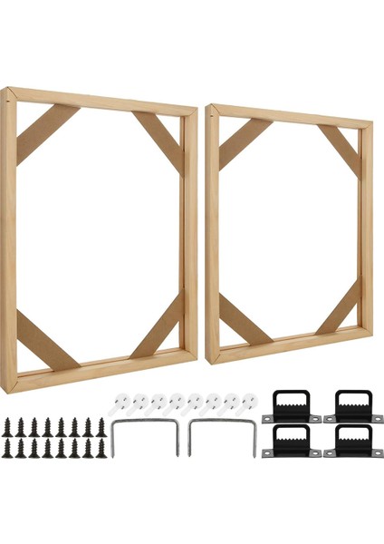 2 Takım Dıy Katı Ahşap Tuval Çerçeve Seti, 16X20 Inç Tuval Çerçeve Sedye Çubukları Ahşap Yağlıboya Tablolar, Baskılar ve Posterler Için (Yurt Dışından)