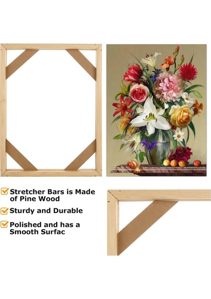 2 Takım Dıy Katı Ahşap Tuval Çerçeve Seti, 16X20 Inç Tuval Çerçeve Sedye Çubukları Ahşap Yağlıboya Tablolar, Baskılar ve Posterler Için (Yurt Dışından) indirimleri