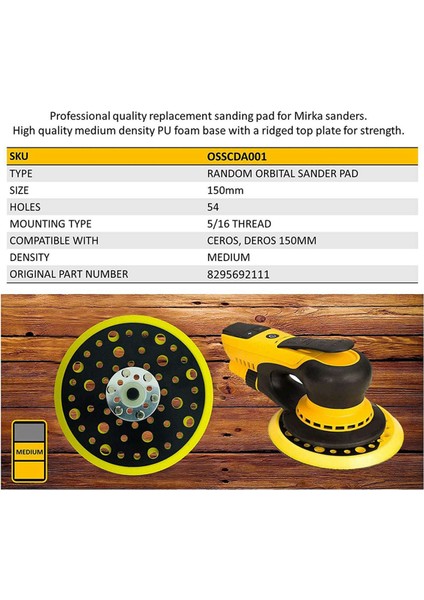5 Adet 150MM 5/16 Dişli 52 Delik Orta Yoğunluk Rastgele Orbital Zımpara Makinesi Kanca ve Döngü Destek Pedi Mirka Ceros ile Uyumlu (Yurt Dışından) indirimleri