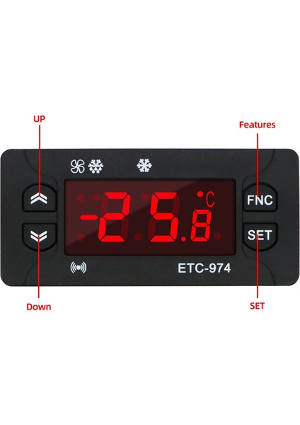 ETC-974 Dijital Sıcaklık Kontrol Cihazı Mikrobilgisayar Termostatları Termostat Soğutma Alarmı 220 V Ntc Sensörü (Yurt Dışından)